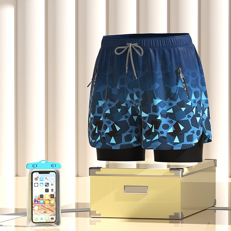 Blue Geometric + Cellular Bag